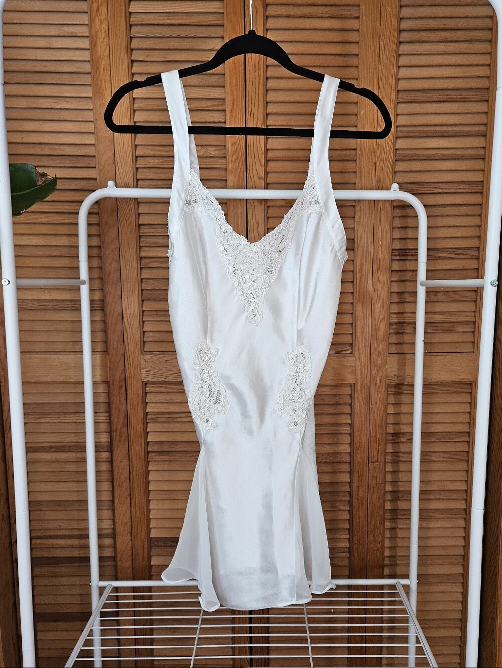 Y2k Lace Beaded White Coquette Vintage Victoria's Secret Slip Dress Teddy